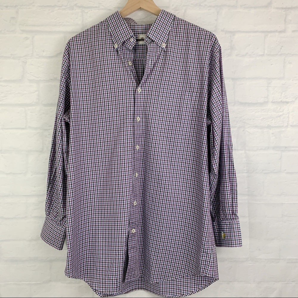 Peter Millar Checked Button Down Size L - image 2